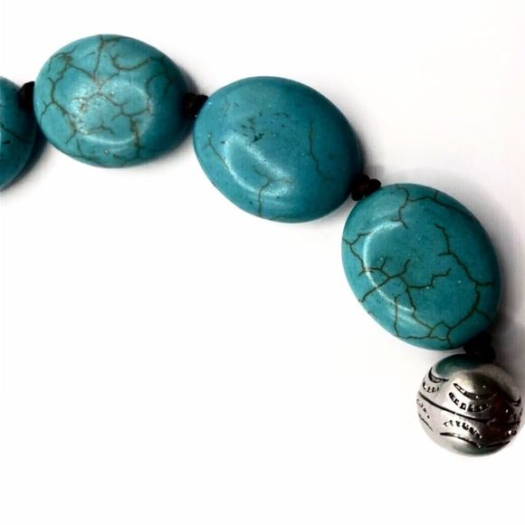 RALPH LAUREN Genuine Turquoise Sterling Silver Leather Necklace NWT - Picture 8 of 17